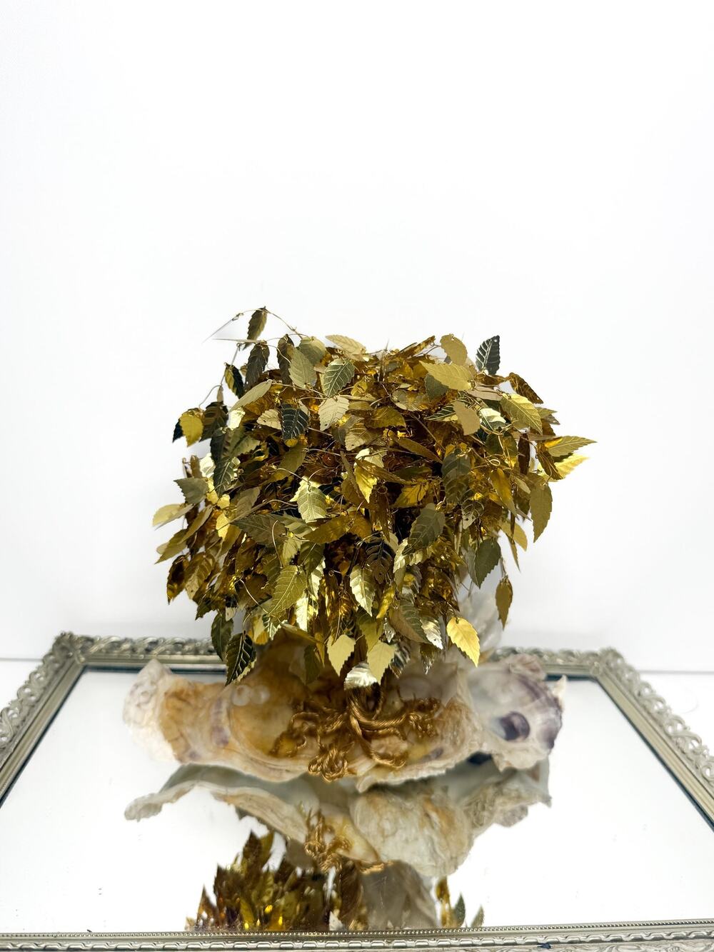 Vintage Gold Leaf Tree, Wire Tree Sculpture, Brass Tree of Life, Dream Tree